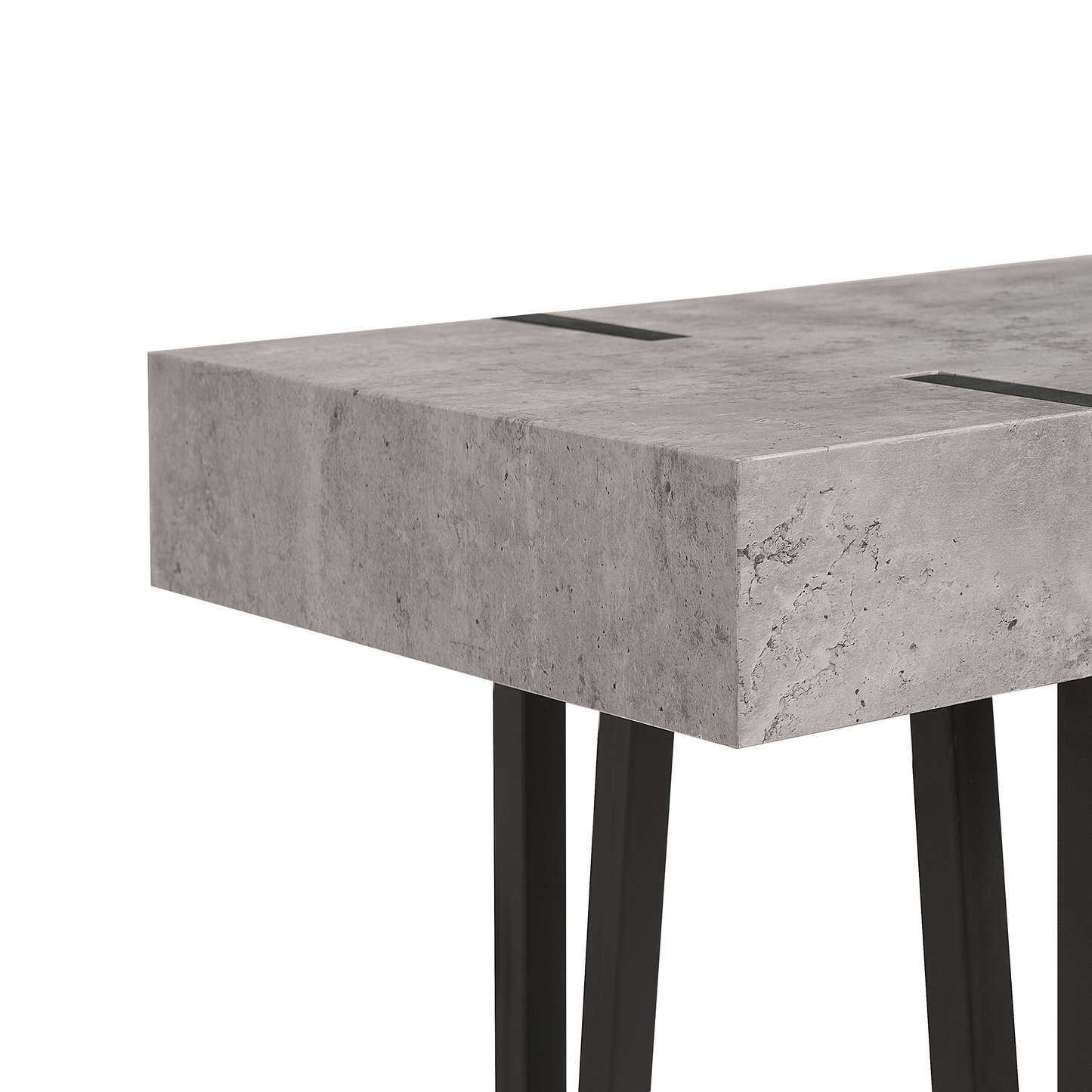 Name Console Table Light Grey Top Black Hairpin Legs 100 x 40cm
