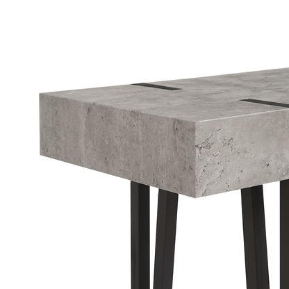 Name Console Table Light Grey Top Black Hairpin Legs 100 x 40cm