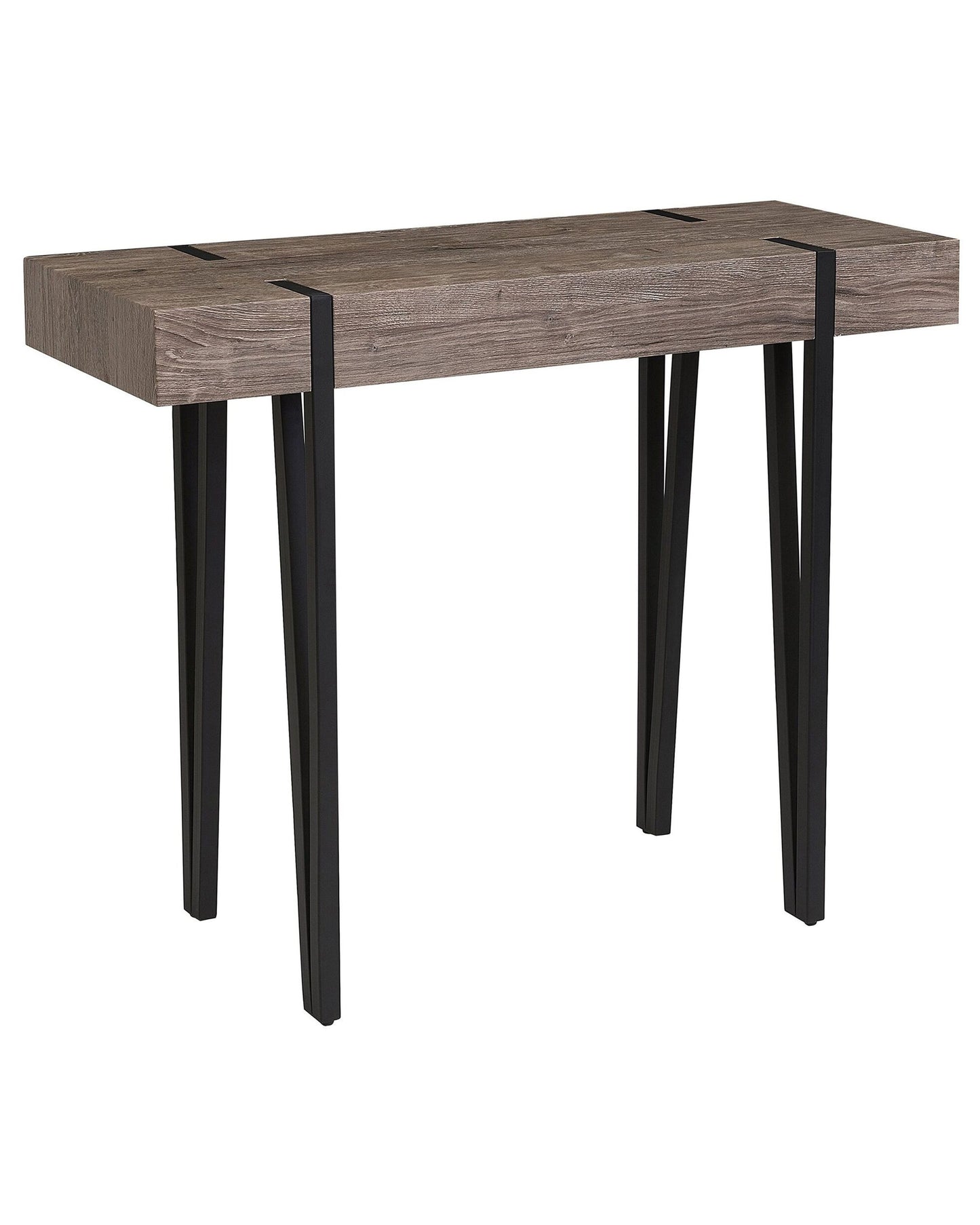 Urban Loft Console Table Dark Brown Top Black Hairpin Legs 100 x 40cm