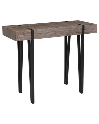 Urban Loft Console Table Dark Brown Top Black Hairpin Legs 100 x 40cm