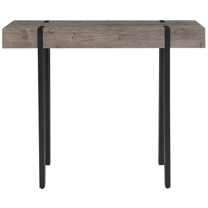 Urban Loft Console Table Dark Brown Top Black Hairpin Legs 100 x 40cm