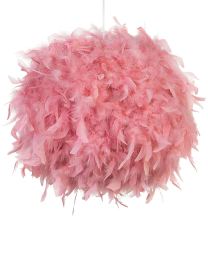 Pink Faux Fur Ball Pendant Lamp