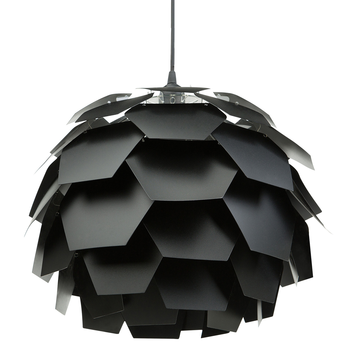 Pendant Lamp Black Plastic Pine Cone Globe Shade