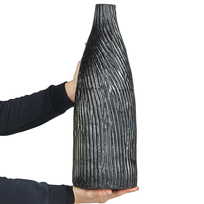Decorative Vase Black 50cm Terracotta Minimalist Scandi