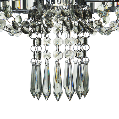 Pendant Lamp Grey Metal Acrylic Glass 83cm
