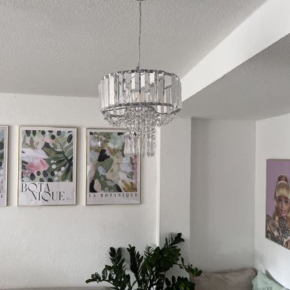 Pendant Lamp Transparent Glass 83cm Chandelier Gloss Finish