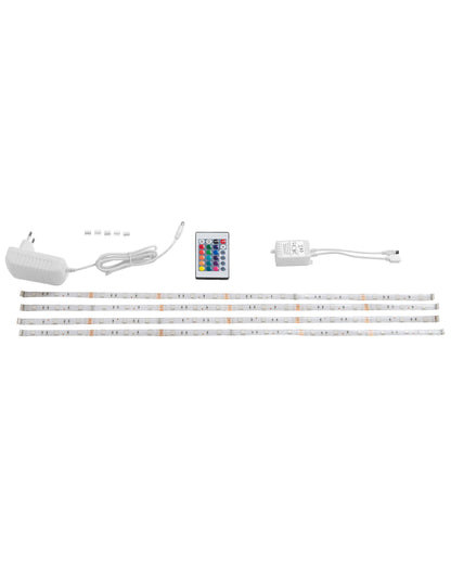 KALADAN Set Of 4 LED Strips Multicolor 16 Colors With Remote Control 60cm For Home Decor Lighting