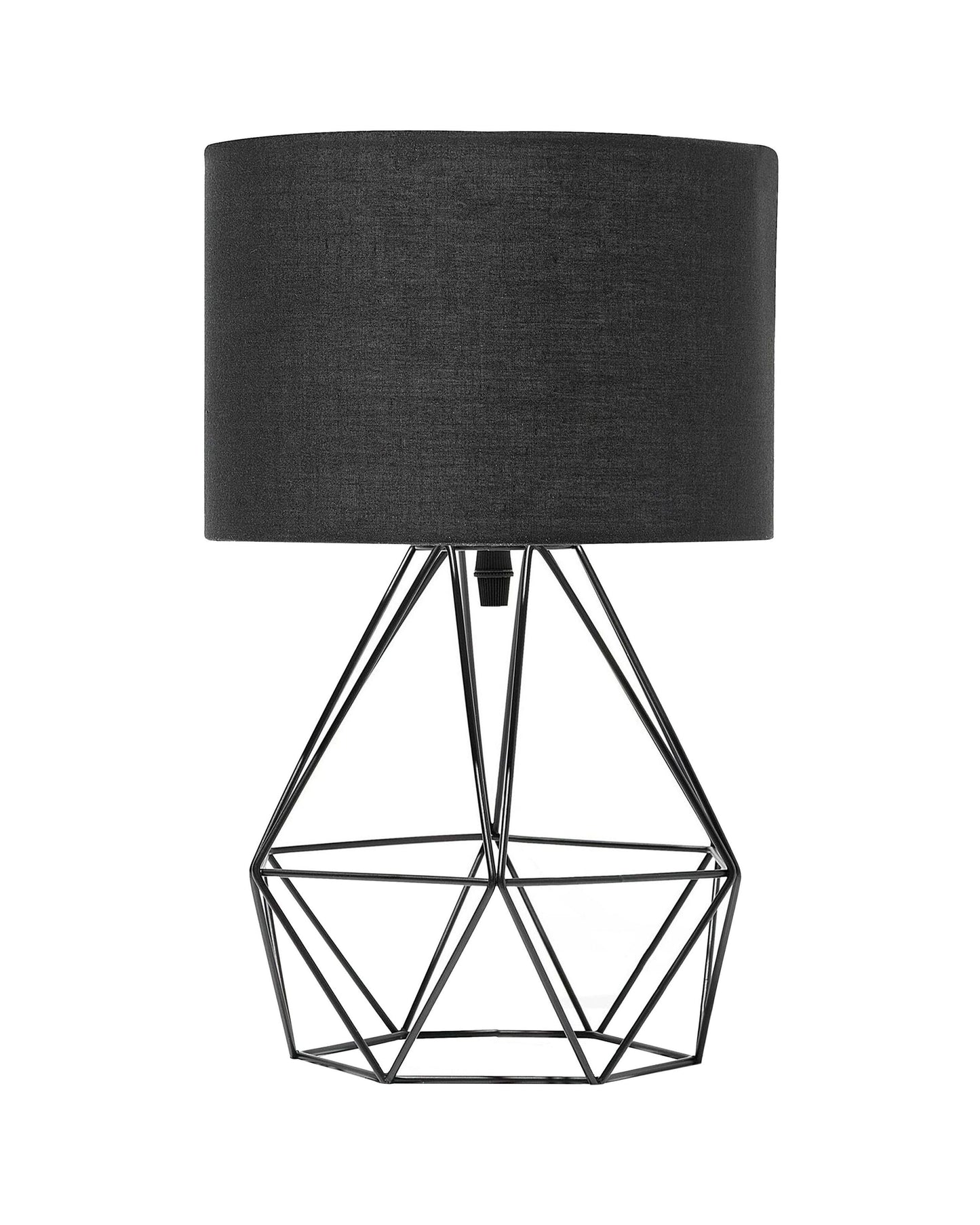 Table Lamp Black Shade Industrial Wire Cage