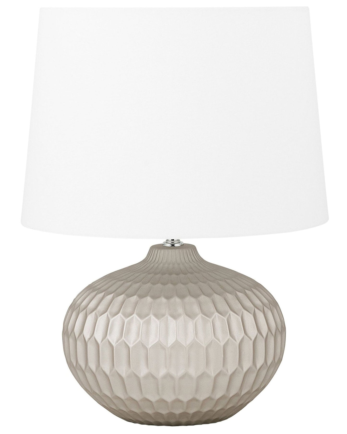 Bedside Table Lamp Gold Round Base White Shade