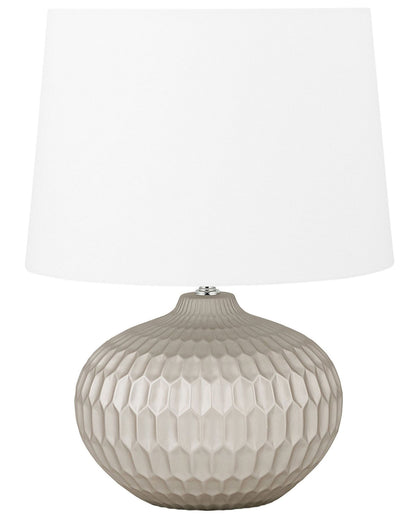 Bedside Table Lamp Gold Round Base White Shade