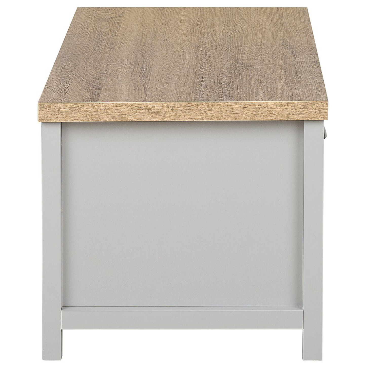 Coffee Table Grey Light Brown 99 x 55cm Drawer