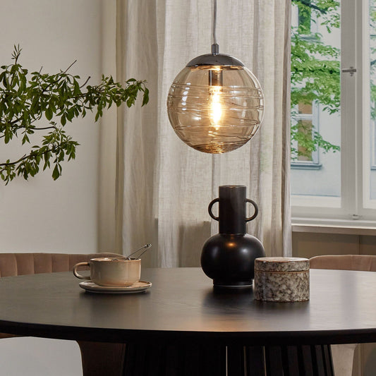 Pendant Lamp Tinted Glass Gold Globe Ceiling Light