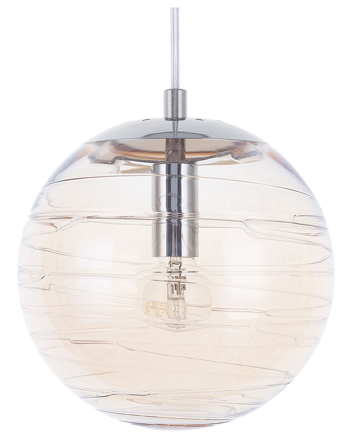 Pendant Lamp Tinted Glass Gold Globe Ceiling Light