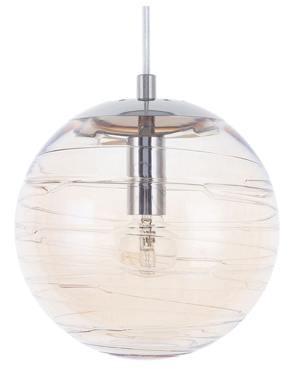 Pendant Lamp Tinted Glass Gold Globe Ceiling Light