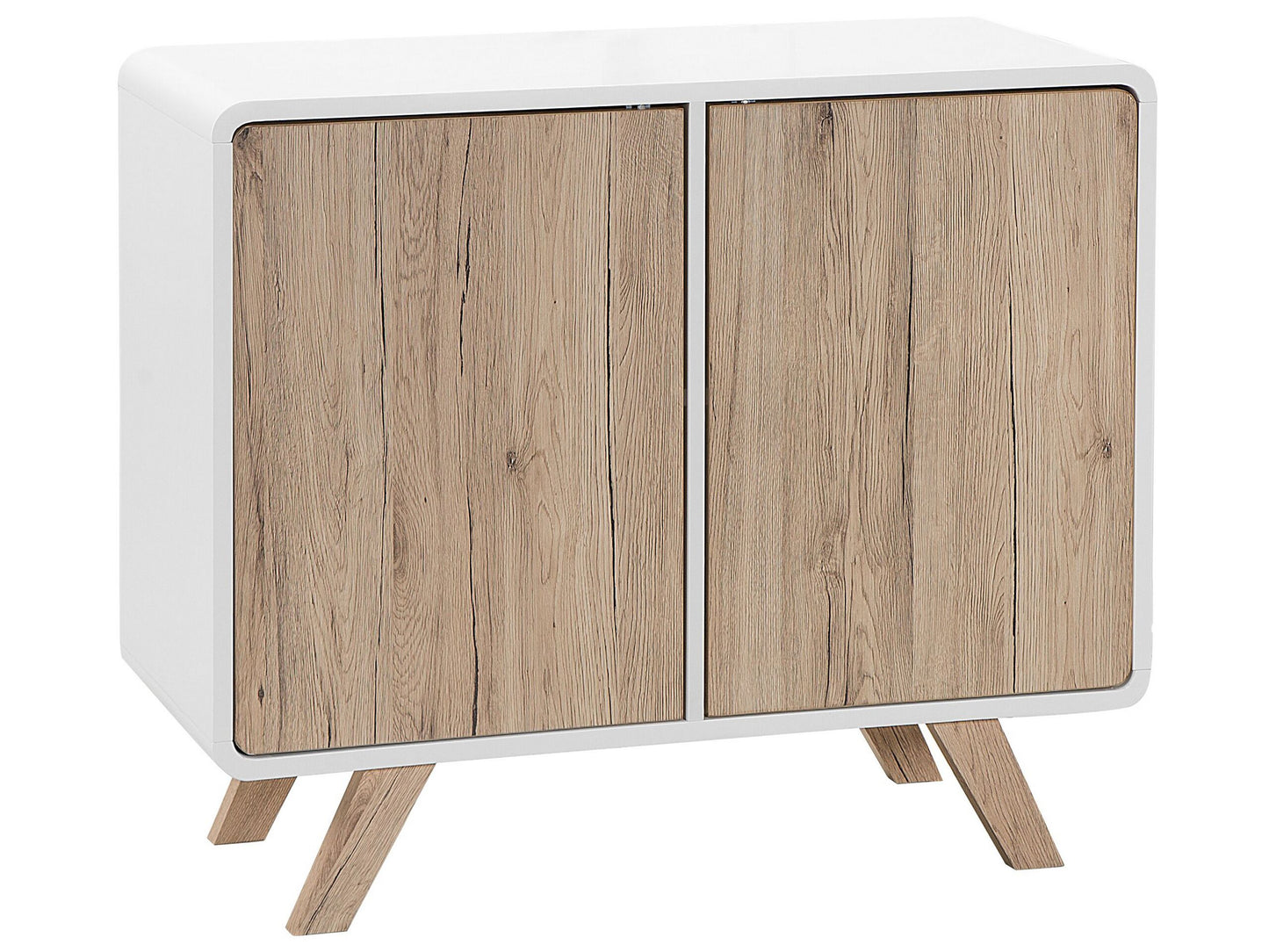 Sideboard Brown Veneer White 76 x 90 x 40cm Pine Legs 2 Doors
