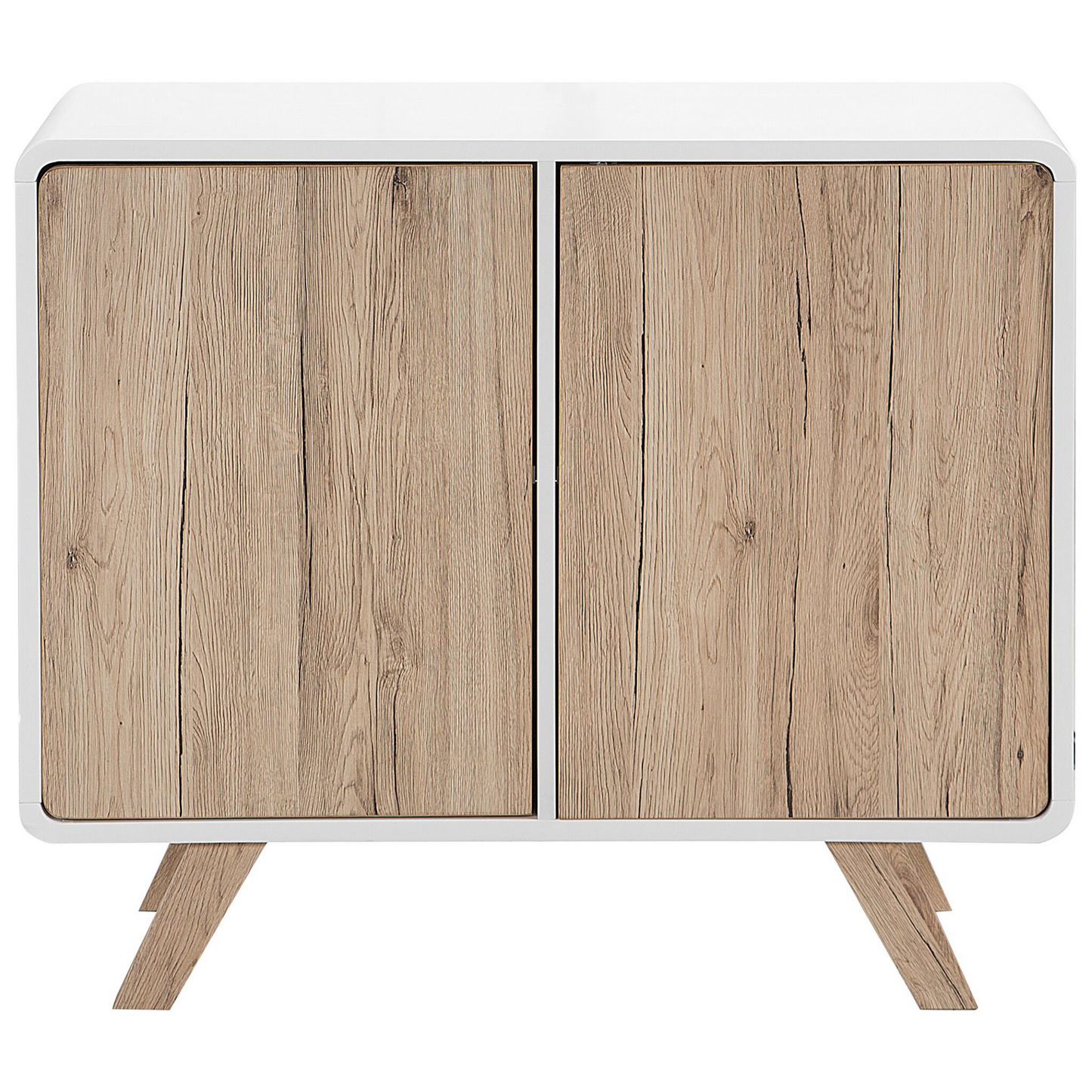 Sideboard Brown Veneer White 76 x 90 x 40cm Pine Legs 2 Doors