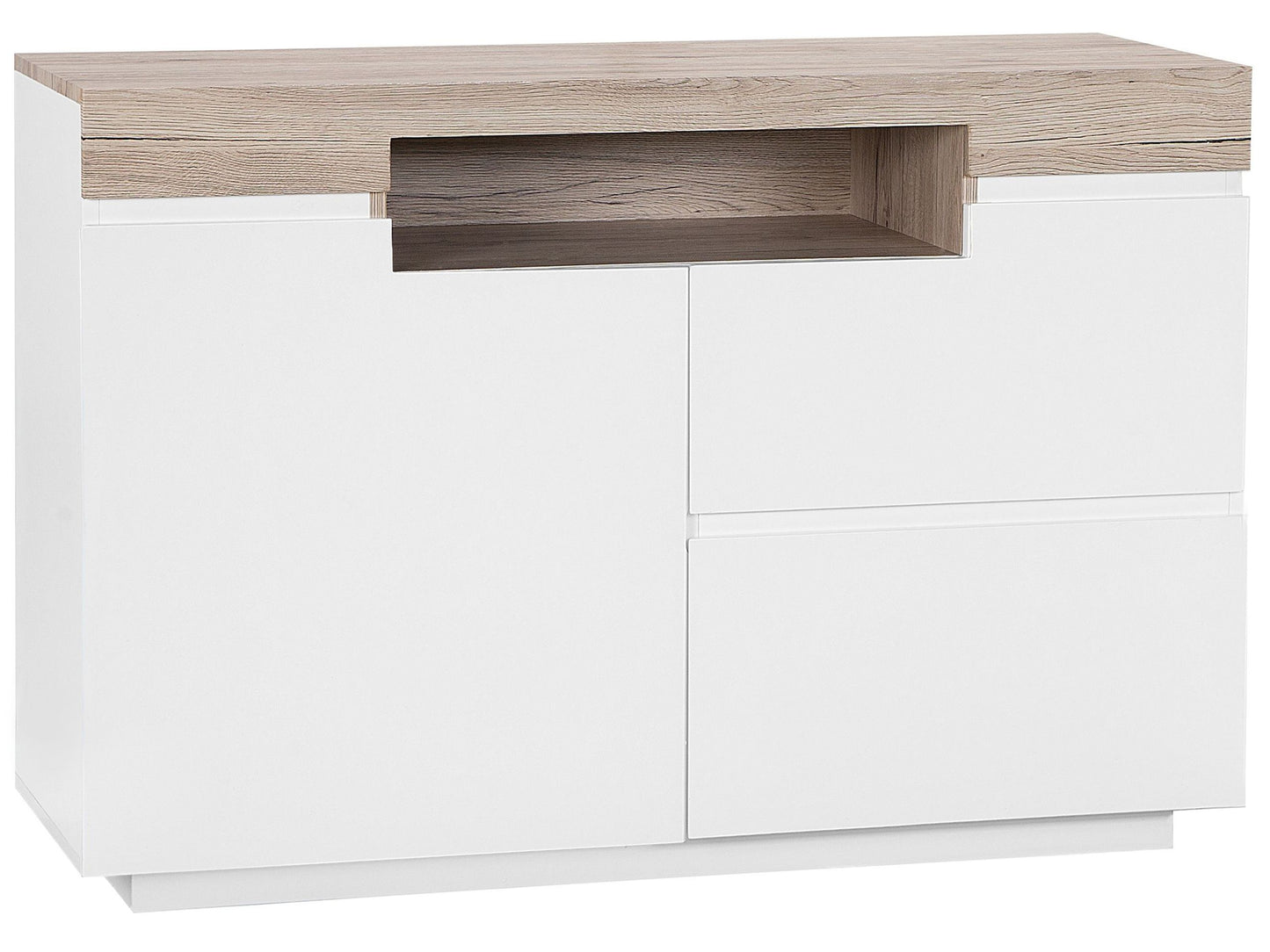 Sideboard White Light Wood Veneer 75 x 110 x 40 Cabinet Drawers