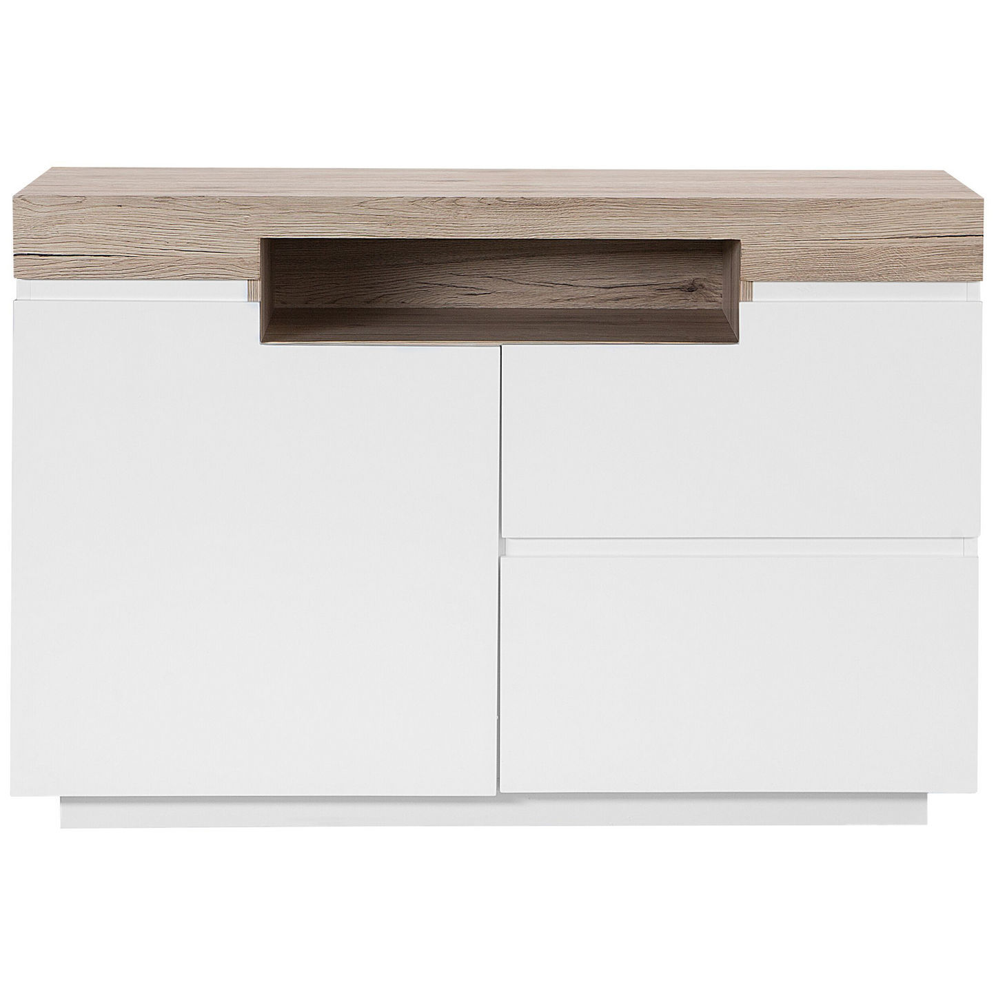 Sideboard White Light Wood Veneer 75 x 110 x 40 Cabinet Drawers