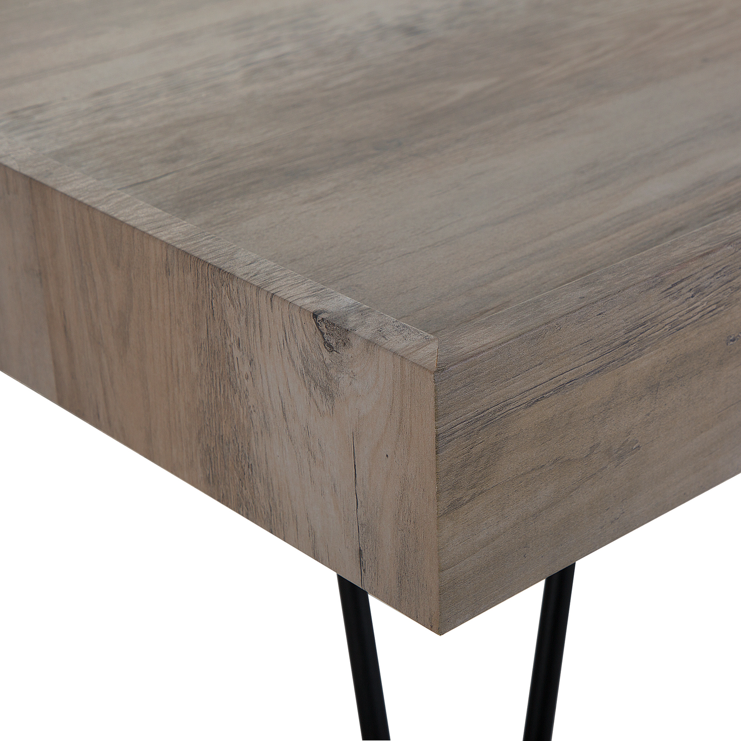 Coffee Table Grey Wood 100 x 60 Industrial Hairpin Legs