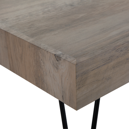 Coffee Table Grey Wood 100 x 60 Industrial Hairpin Legs