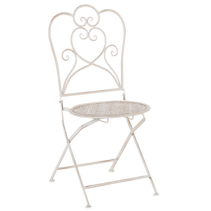 Provence Home Beige Bistro Set 2 Chairs Table Shabby Chic