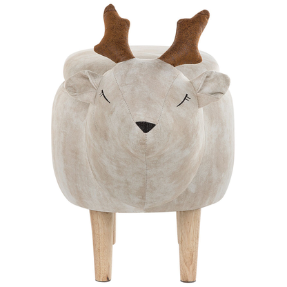 Reindeer Kids Stool Beige Upholstered Footstool With Storage