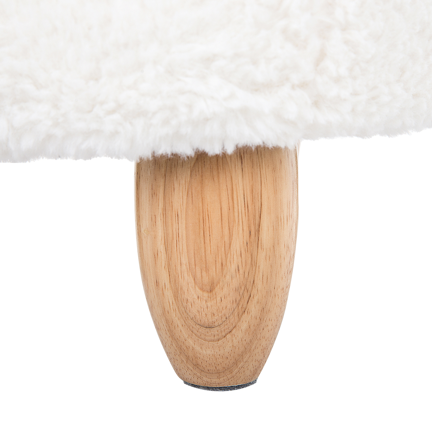 Animal Lamb Shaped Kids Stool White Polyester Upholstered Wooden Legs