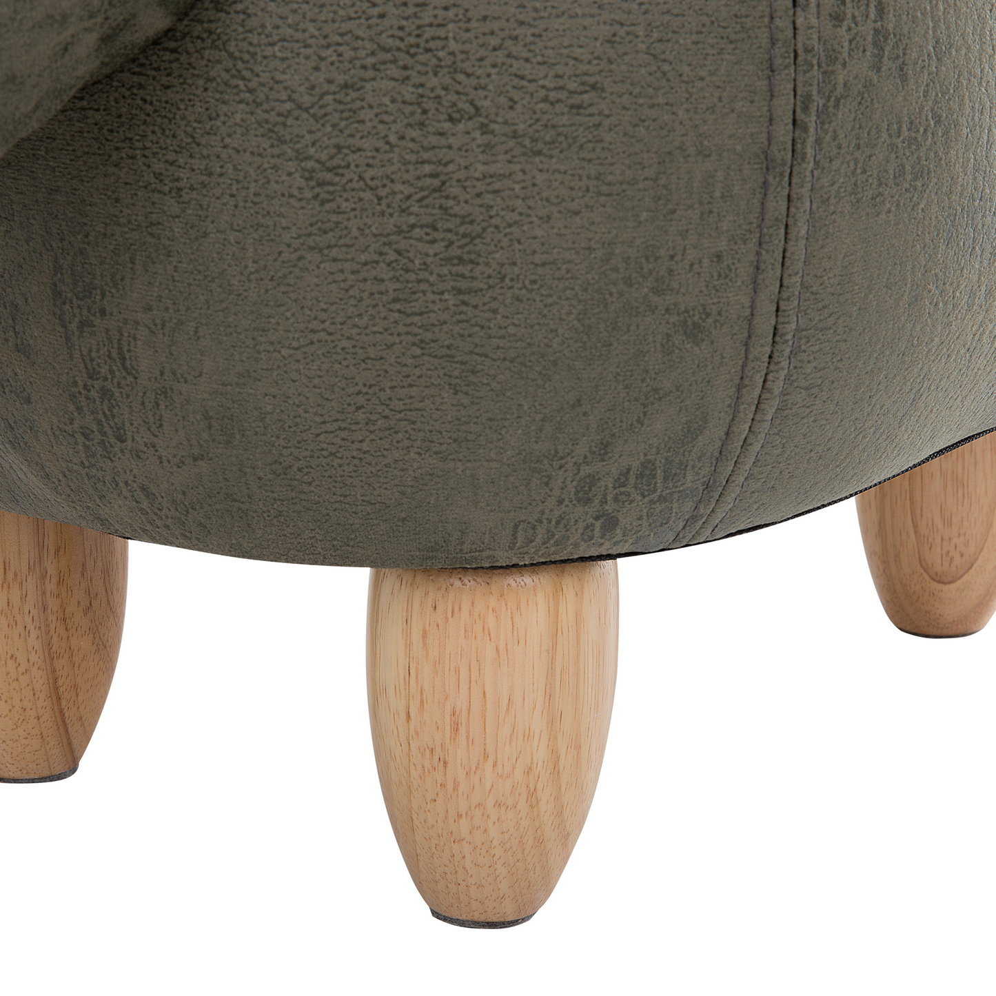 Animal Triceratops Kids Stool Dark Green Polyester Upholstered Storage Footstool