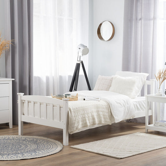 White Pine Bed Frame 90 x 200 Centimeters EU Single Slatted Scandinavian Style