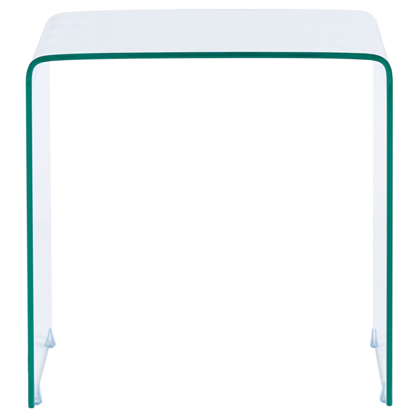 Nest Transparent Glass Side Tables Set Of 2 Rectangular Minimalist For Modern Living Rooms
