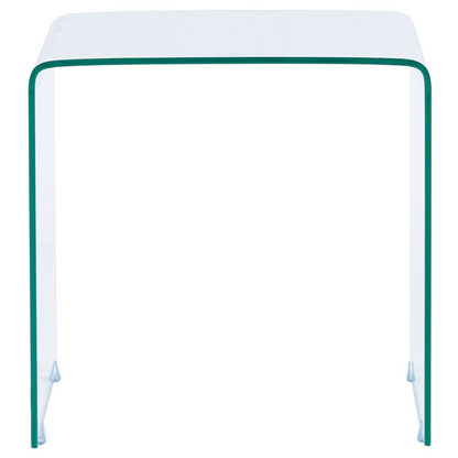 Nest Transparent Glass Side Tables Set Of 2 Rectangular Minimalist For Modern Living Rooms