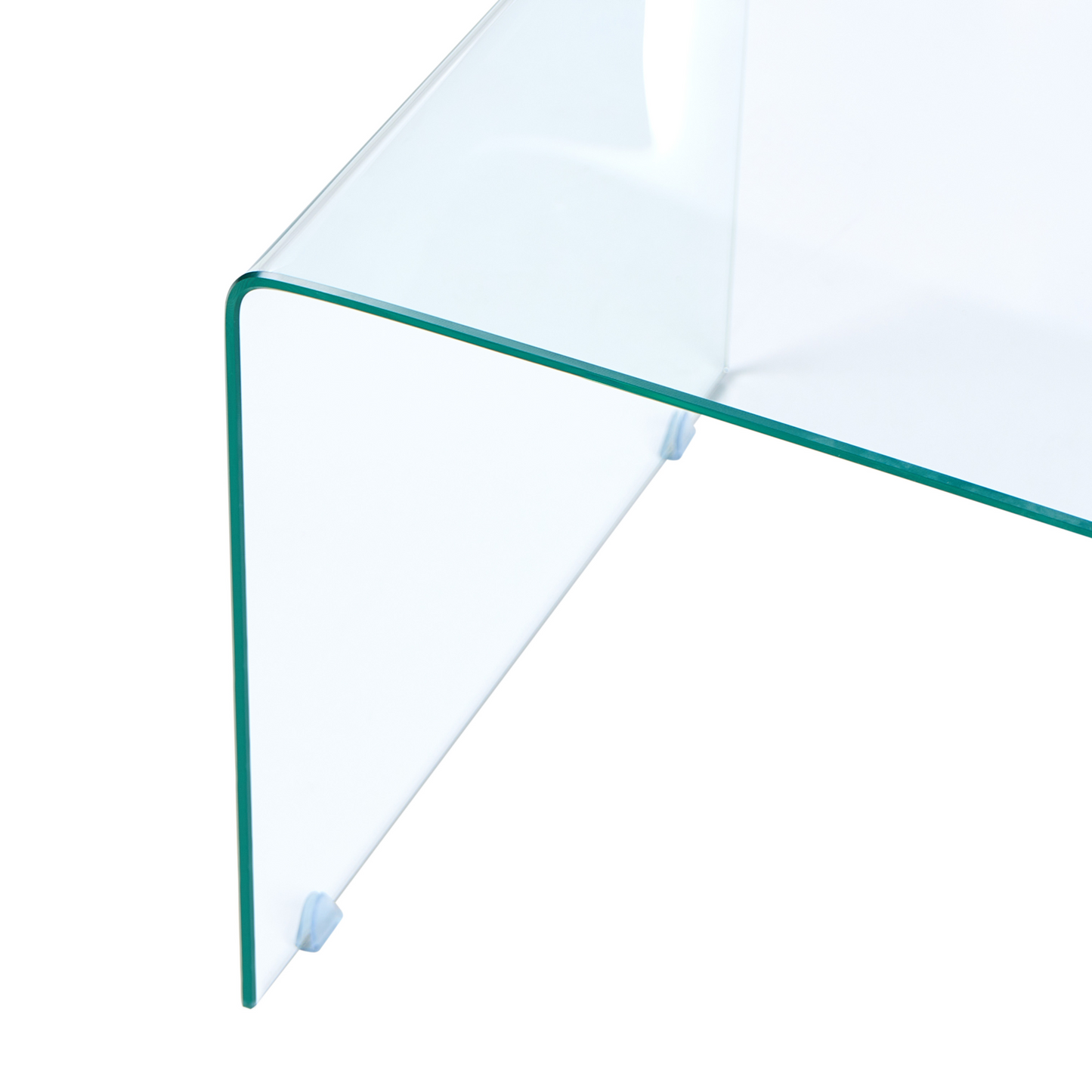 Nest Transparent Glass Side Tables Set Of 2 Rectangular Minimalist For Modern Living Rooms