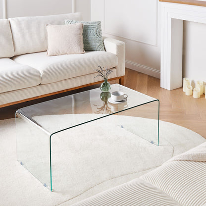 Aurelia Glass Coffee Table Transparent 100 x 50cm Minimalist