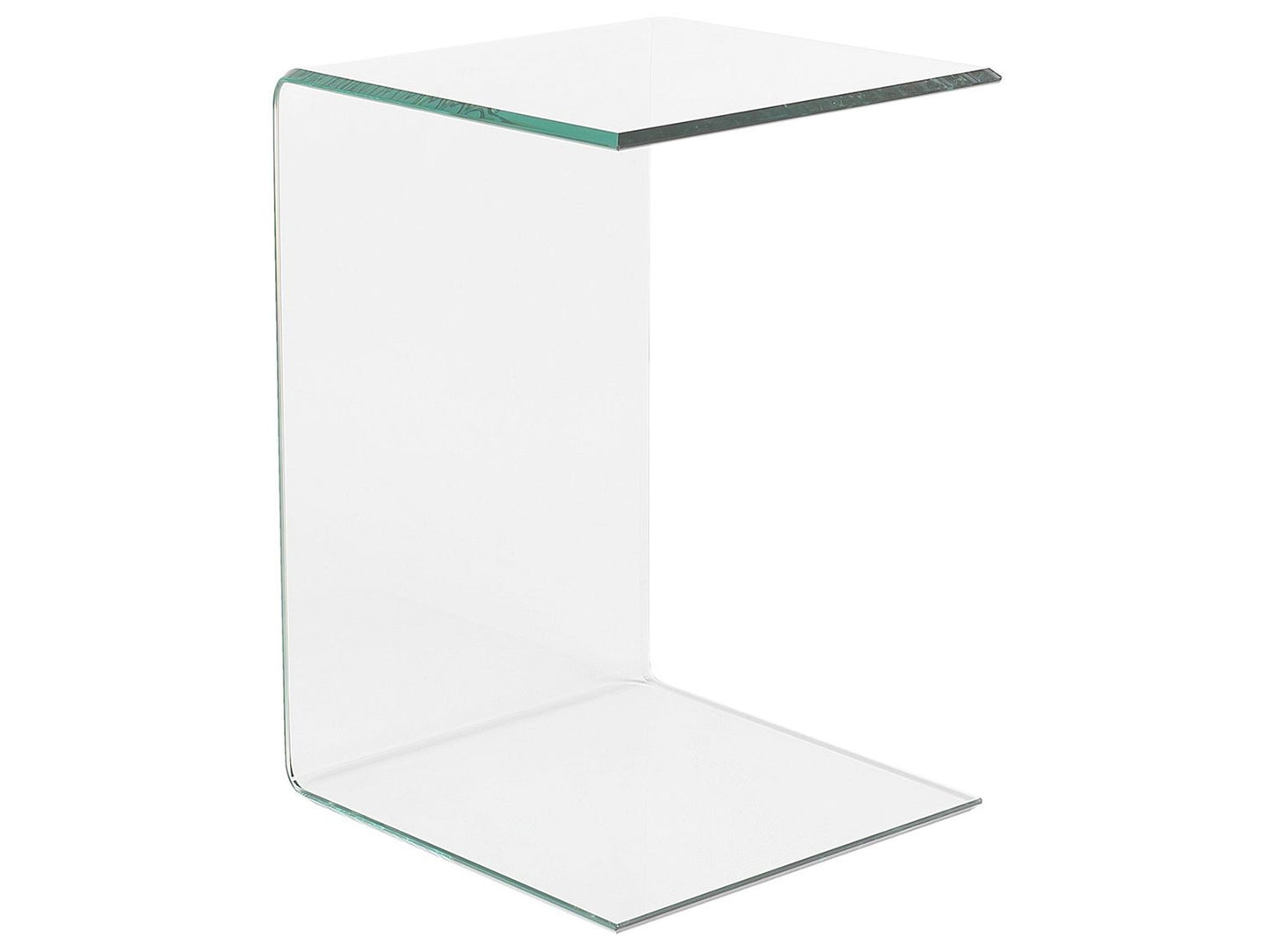Side End Table Cantilever Clear Glass 40 x 61cm