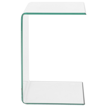Side End Table Cantilever Clear Glass 40 x 61cm