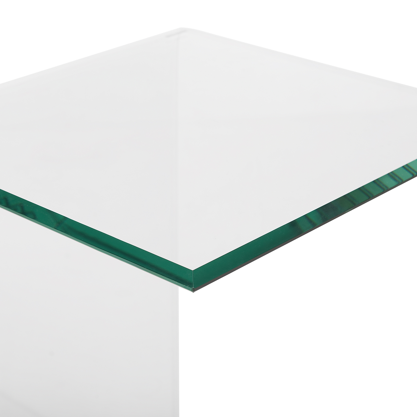 Side End Table Cantilever Clear Glass 40 x 61cm