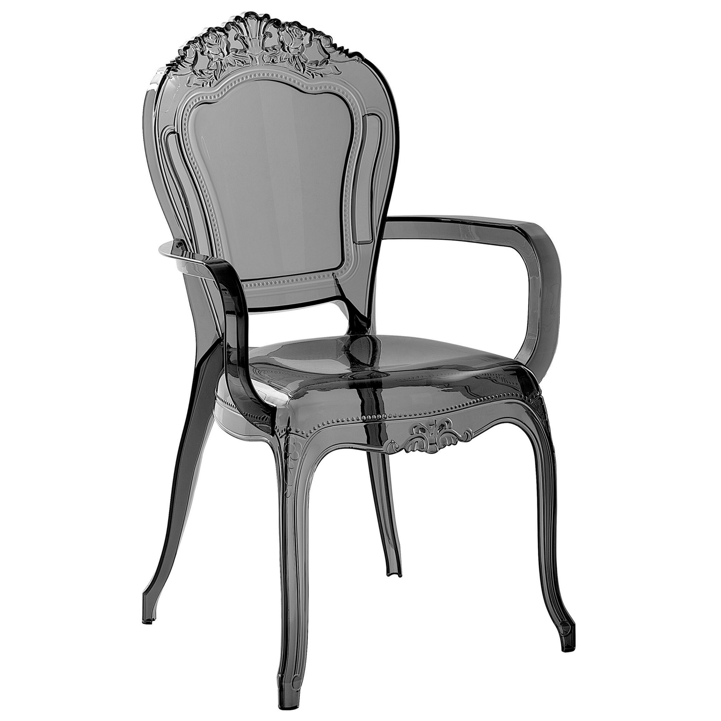 Transparent Black Acrylic Dining Chairs Stackable Set of 2