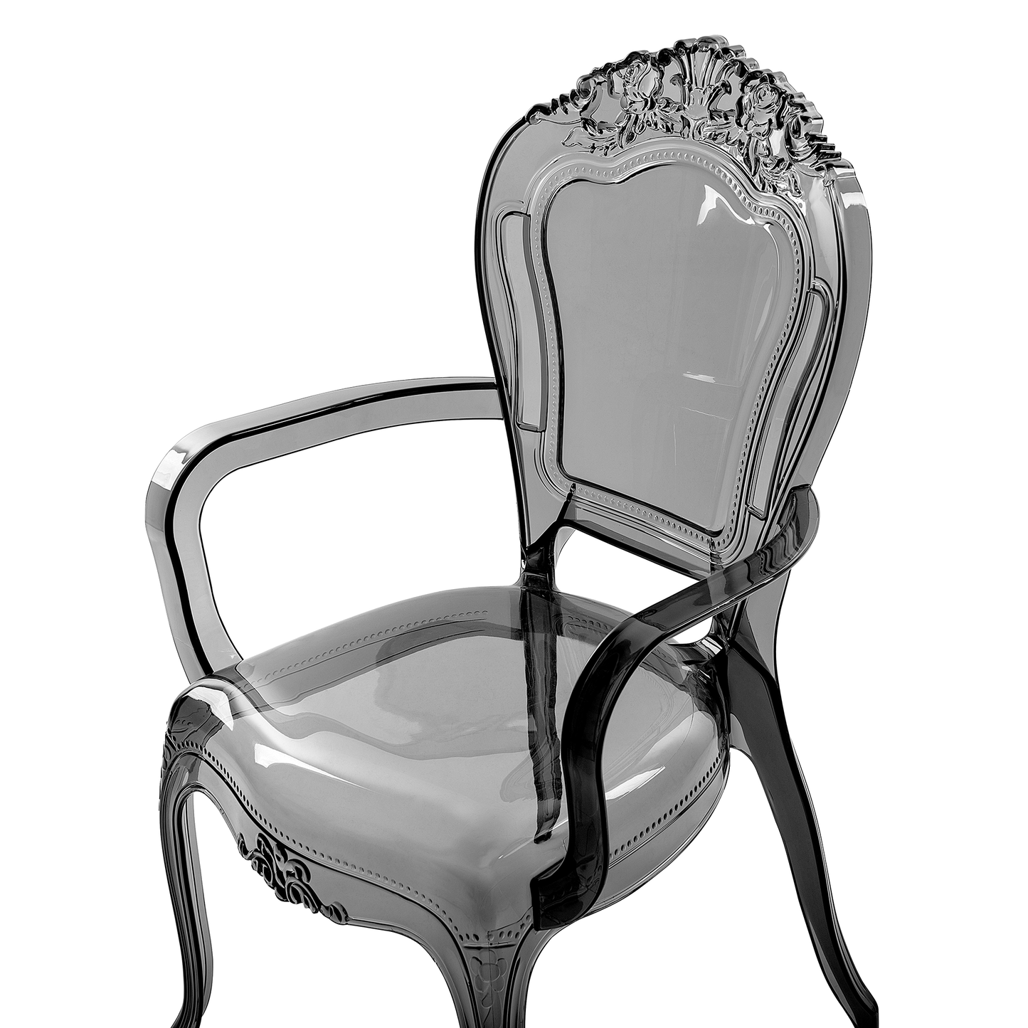 Transparent Black Acrylic Dining Chairs Stackable Set of 2