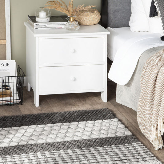 Area Rug Grey Wool Patch 80 x 150cm For Living Room And Home Office Durable Soft Touch Minimalist Design