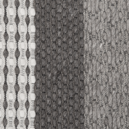 Area Rug Grey Wool Patch 80 x 150cm For Living Room And Home Office Durable Soft Touch Minimalist Design