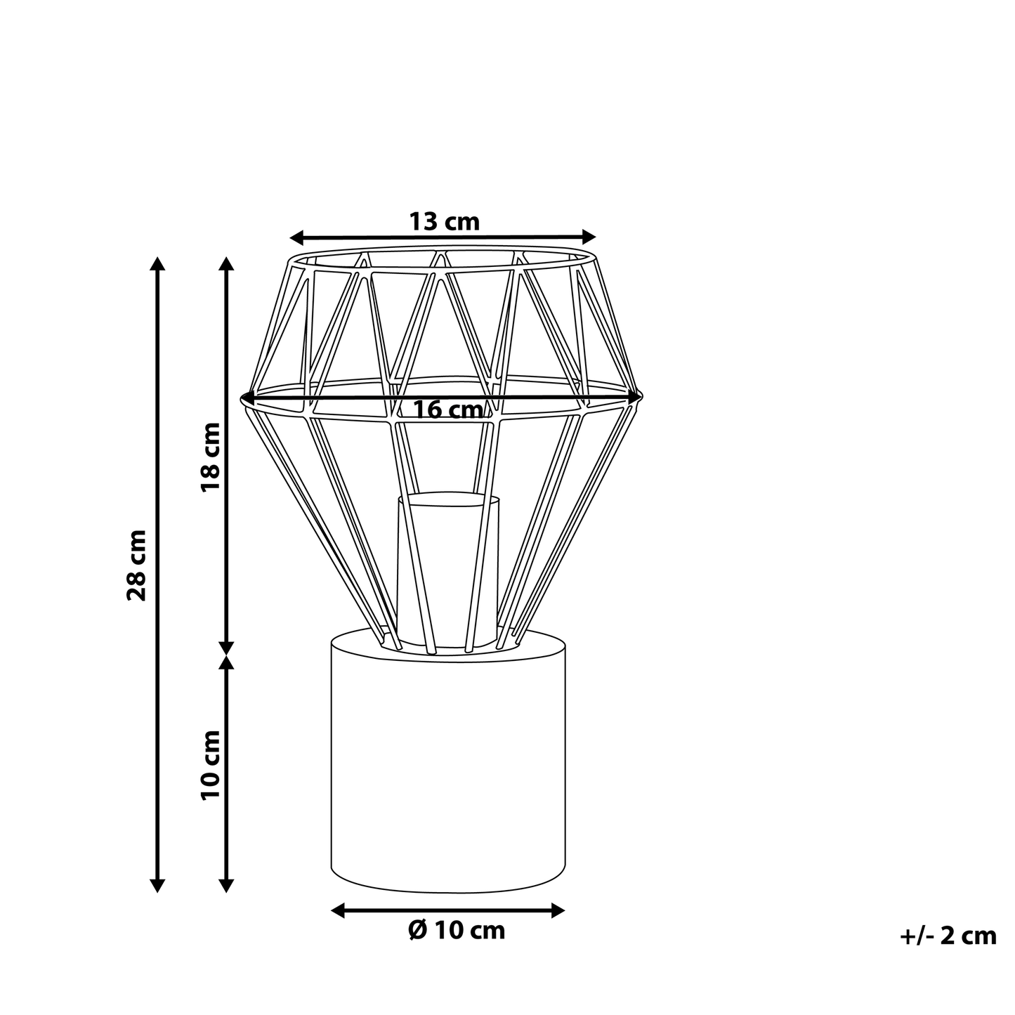 Table Lamp Bedside Light With Diamond Cage Shade And Marble Look Round Base