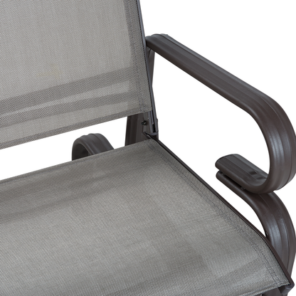 Garden Rocking Chair Brown Aluminium Frame Outdoor Rocker