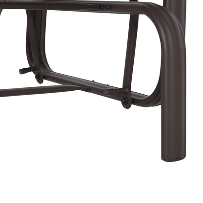 Garden Rocking Chair Brown Aluminium Frame Outdoor Rocker