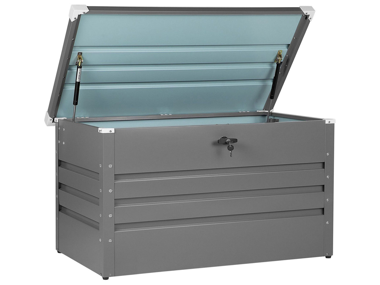 Industrial Garden Outdoor Storage Box Grey Galvanized Steel 300 L
