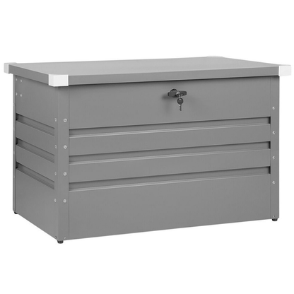 Industrial Garden Outdoor Storage Box Grey Galvanized Steel 300 L
