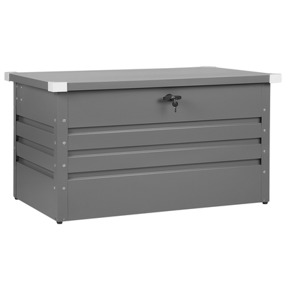 400L Lockable Grey Galvanized Outdoor Storage Box