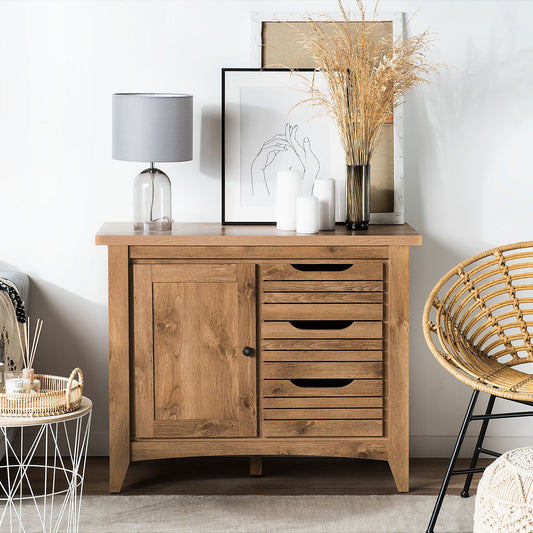 Sideboard Light Brown 80 x 99 x 43cm 3 Drawers