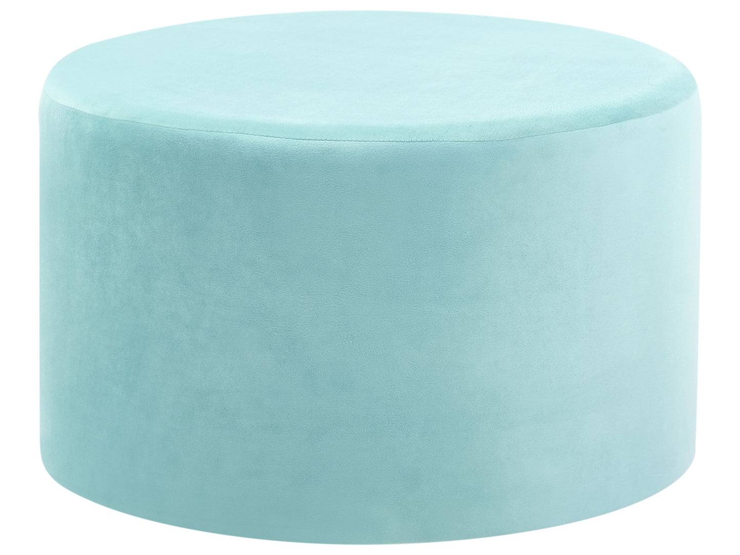 Velvet Mint Green Round Ottoman Pouffe Footstool For Living Room Decor And Extra Seating