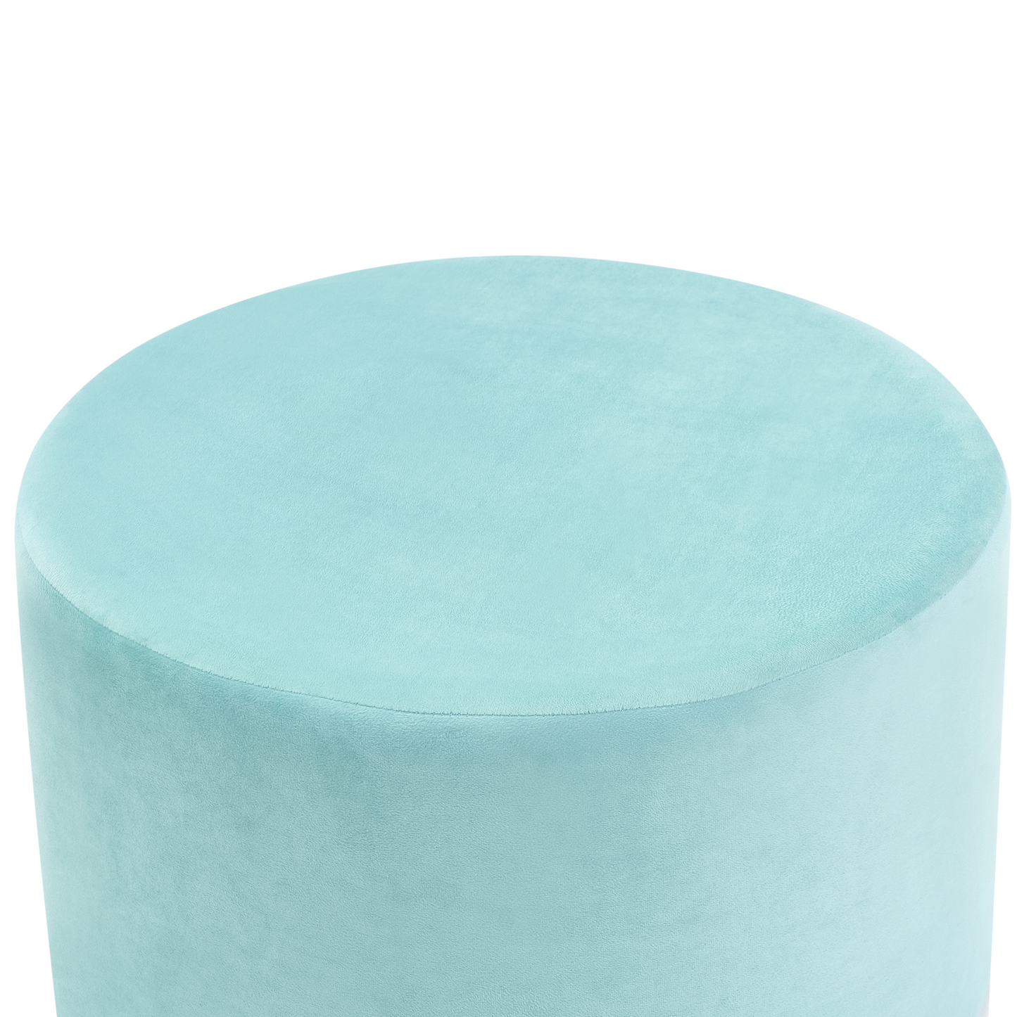 Velvet Mint Green Round Ottoman Pouffe Footstool For Living Room Decor And Extra Seating