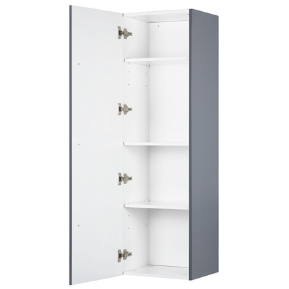 LuxeCasa Grey MDF Bathroom Wall Cabinet 132 x 40 cm Four Shelf Wall Mounted For Modern Bathrooms